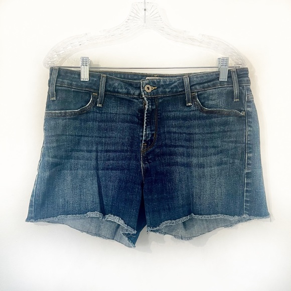 Levi's Pants - Levi’s denim jean shorts. Size 12 medium/ dart blue. Frayed hem leg. 3” inseam